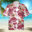 Personalized Custom Photo Your Dog And Tropical Purple Gift For Dog Lovers Short Sleeve Hawaiian Shirt