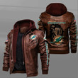 Men's Miamidolphins Leather Jacket With Hood, Dead Skull Miamidolphins Season Black/Brown Leather Jacket Gift Ideas For Fan