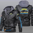 Men's Los-Angeles-Chargers Leather Jacket With Hood, Badge Los-Angeles-Chargers Black/Brown Leather Jacket Gift Ideas For Fan