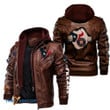 Men's Houston-Texans Leather Jacket With Hood, Houston Astros Houston-Texans Black/Brown Leather Jacket Gift Ideas For Fan