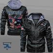 Eagles American Men's New England New-England-Patriots Leather Jacket With Hood, Go Patriots Black/Brown Leather Jacket Gift Ideas For Fan