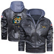 Men's Jacksonville-Jaguars Leather Jacket With Hood, Go Champion Jacksonville-Jaguars Black/Brown Leather Jacket Gift Ideas For Fan