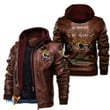 Men's Jacksonville-Jaguars Leather Jacket With Hood, No Matter Where I Am Jacksonville-Jaguars Black/Brown Leather Jacket Gift Ideas For Fan