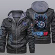 Men's Tennessee-Titans Leather Jacket With Hood, Hands Players Tennessee-Titans Black/Brown Leather Jacket Gift Ideas For Fan
