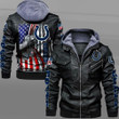 Men's Indianapolis-Colts Leather Jacket With Hood, Hold American Flag Indianapolis-Colts Black/Brown Leather Jacket Gift Ideas For Fan