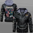 Men's Jacksonville-Jaguars Leather Jacket With Hood, Eagle American Flag Jacksonville-Jaguars Black/Brown Leather Jacket Gift Ideas For Fan