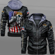 Men's Jacksonville-Jaguars Leather Jacket With Hood, Hold American Flag Jacksonville-Jaguars Black/Brown Leather Jacket Gift Ideas For Fan
