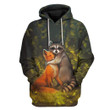 Hoodie Zip Hoodie Custom Fox And Raccoon Apparel
