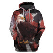 Hoodie Zip Hoodie Eagle Custom T-shirt - Hoodies Apparel