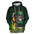 Hoodie Zip Hoodie Cute rottweiler with beer Custom T-shirt - Hoodies Apparel