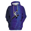 Hoodie Zip Hoodie Astronaut in galaxy background Custom T-shirt - Hoodies Apparel