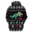 Hoodie Zip Hoodie Dinosaur Merry Christmas Custom T-shirt - Hoodies Apparel