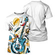 Hoodie Zip Hoodie White Guitar- 3D All Over Printed Shirt