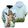Hoodie Zip Hoodie Giraffe - 3D All Over Printed Shirt