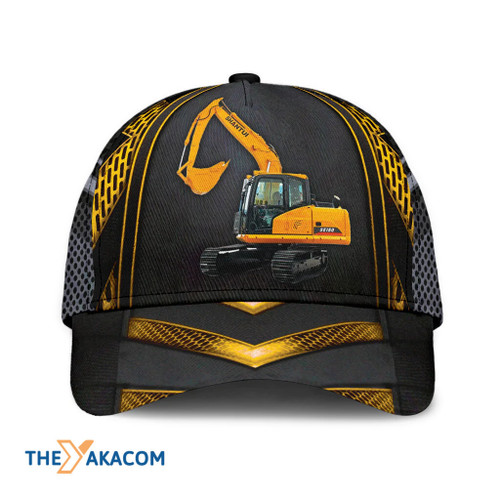 Excavator Yellow Grid Pattern Gift For Who Loves Excavator Baseball Cap Classic Hat Men Woman Unisex