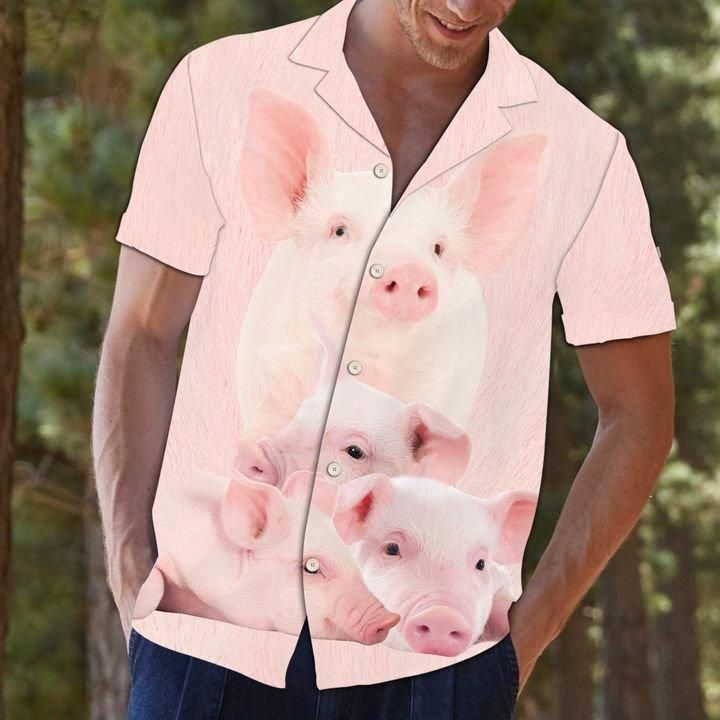 Funny Pig Pink Pattern Hawaii Hawaiian Shirt