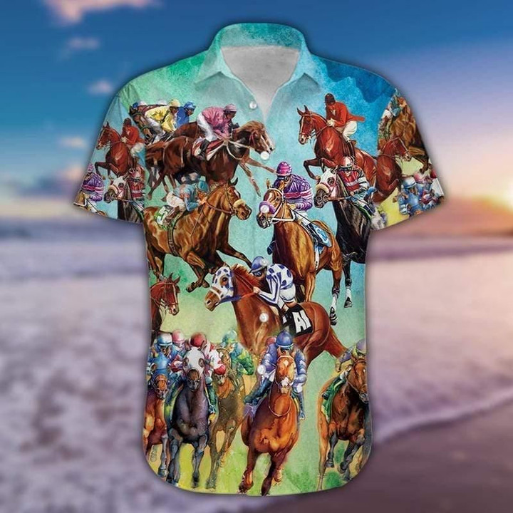Amazing Horse Race Who Will Be Champion Hawaii Hawaiian Shirt