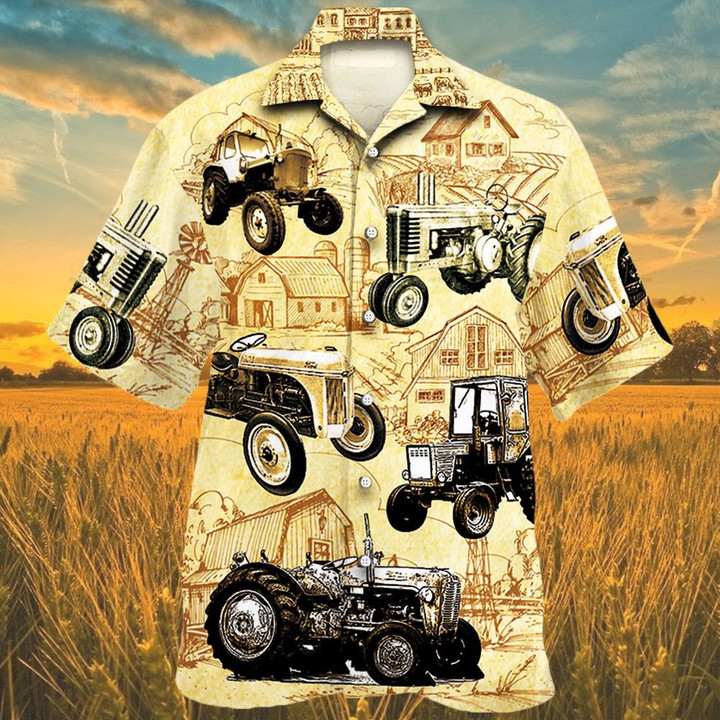 Tractor Farm Vintage Hawaii Hawaiian Shirt