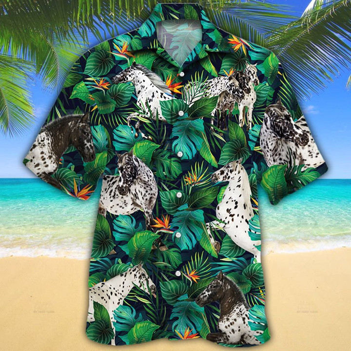 Appaloosa Horse Lovers Tropical Leaves Hawaii Hawaiian Shirt