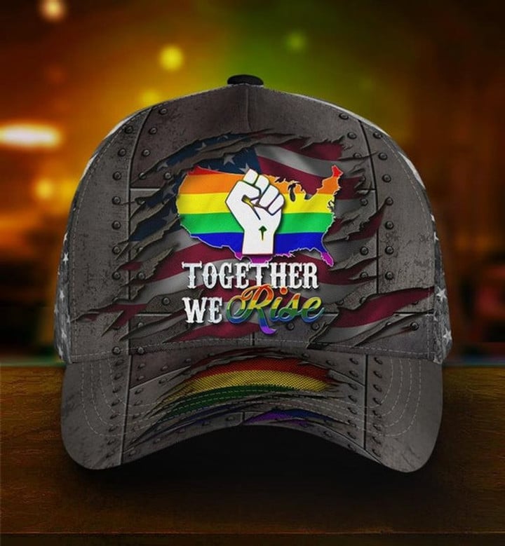 Together We Rise Baseball Cap Gift For LGBT Supporter, Community Pride Month Classic Hat Men Woman Unisex