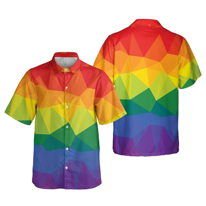 Love Is Love Polygon Pattern Colorful For LGBT Community Pride Month Hawaii Hawaiian Shirt