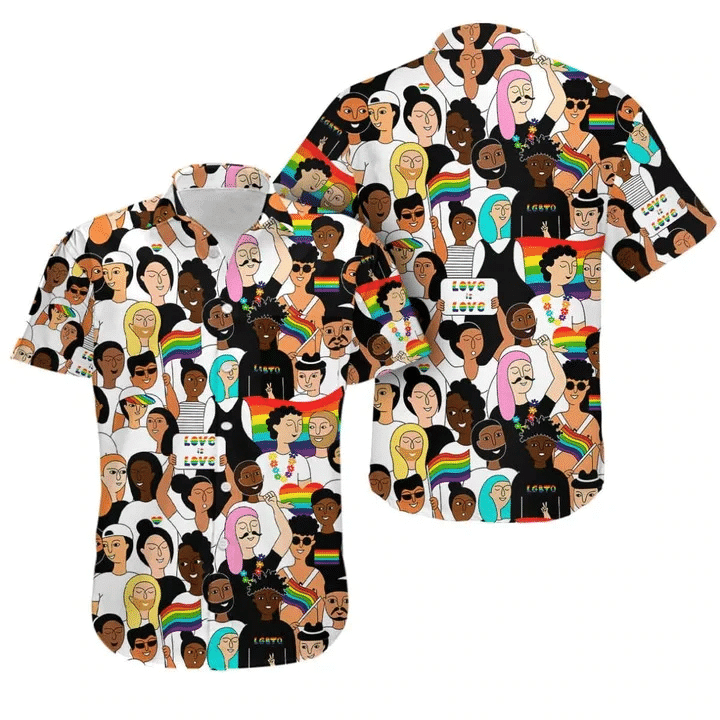 Happy Pride Hawaiian LGBT Community Pride Month Hawaii Hawaiian Shirt