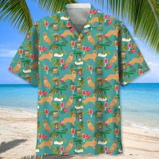 Tropical Golden Retriever Activity Hawaii Hawaiian Shirt