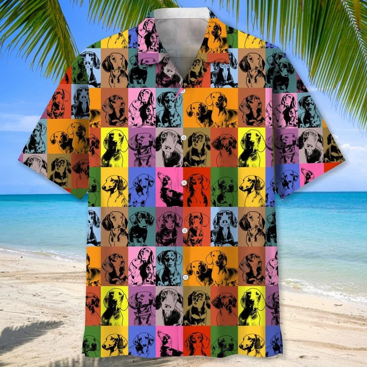 Colorful Cell Dachshund Hawaii Hawaiian Shirt