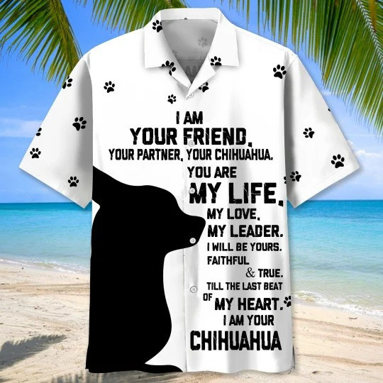 Black Chiahuahua I Am Your Friend Hawaii Hawaiian Shirt