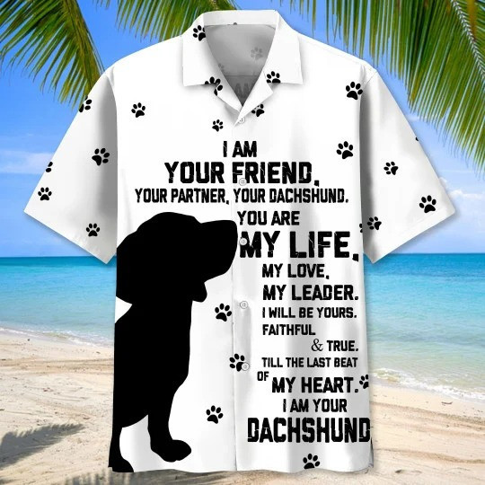 Black Dachshund I Am Your Friend Hawaii Hawaiian Shirt