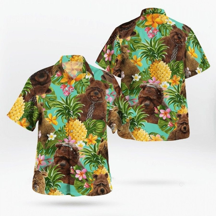 Bear And Pineapple Tropical Oktoberfest Celebration Beer Hawaii Hawaiian Shirt
