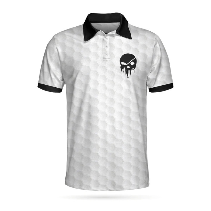 Skull Golf Ball Pattern Athletic Collared Men's Polo Shirts Short Sleeve
