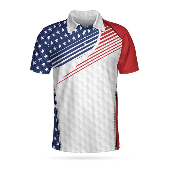 Golf Skull Wear American Flag Hat Athletic Collared Men's Polo Shirts Short Sleeve