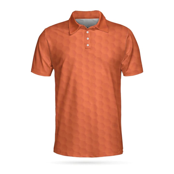 Golf Orange Golf Ball Pattern Athletic Collared Men's Polo Shirts Short Sleeve