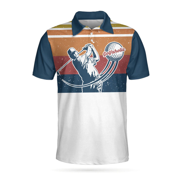Golf Never Underestimate An Old Man With A Golf Club Athletic Collared Men's Polo Shirts Short Sleeve
