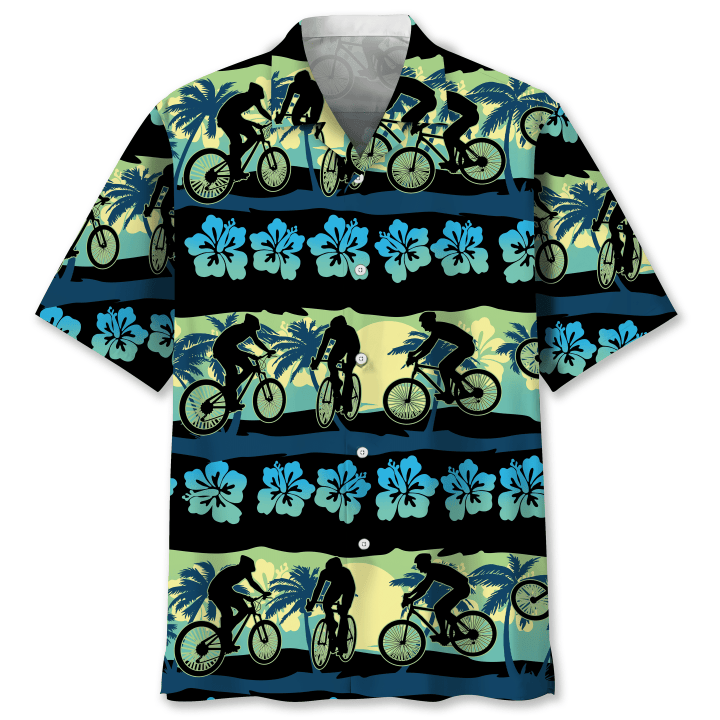 Cycling With Hibiscus Flowers And Coconut Hawaii Hawaiian Shirt