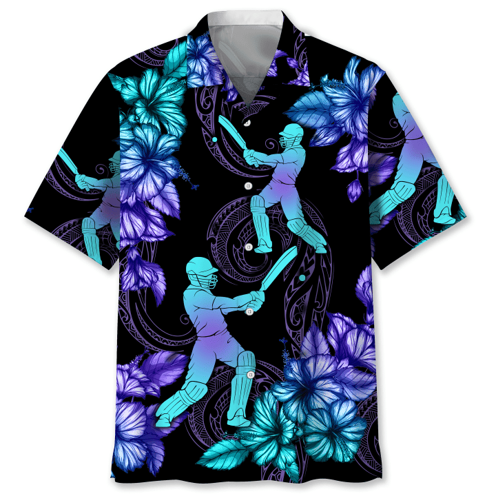 Glowing Cricket And Tropical Black Hawaii Hawaiian Shirt