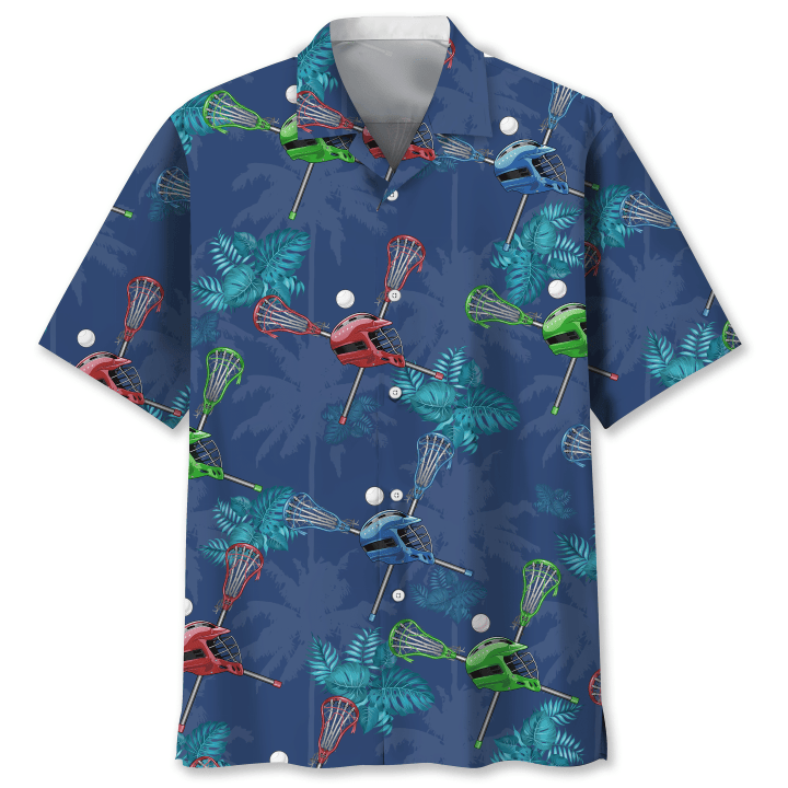 Lacrosse Color With Tropical Blue Hawaii Hawaiian Shirt