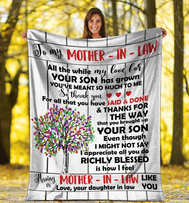 Colorful Tree Gift For Mother In Law I Appreciate All You Do Fleece Sherpa Throw Blanket