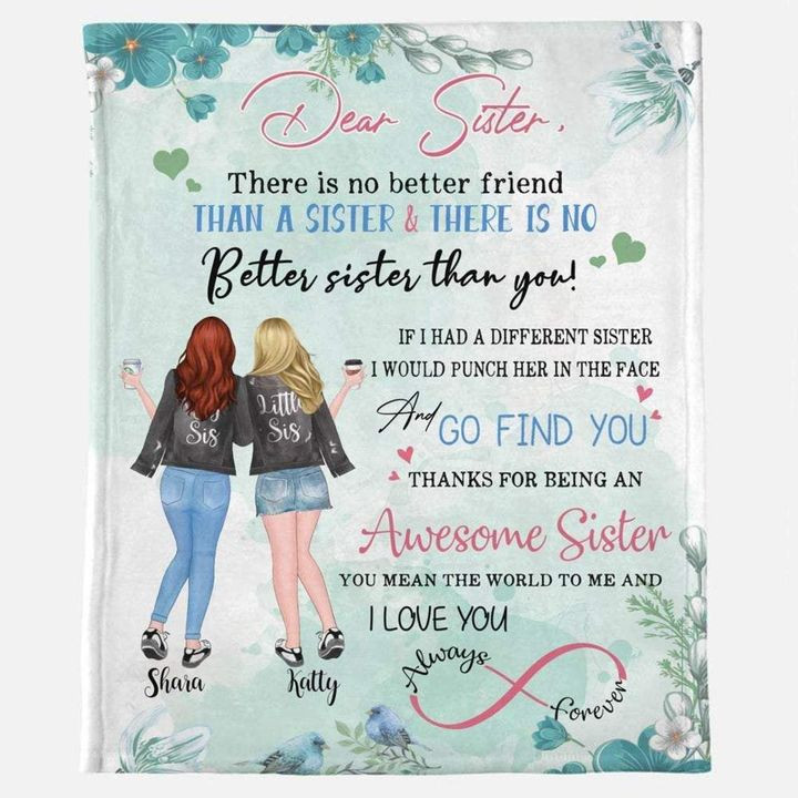 There Is No Better Friend Than And Sister And There Is No Better Sister Than You Fleece Sherpa Throw Blanket