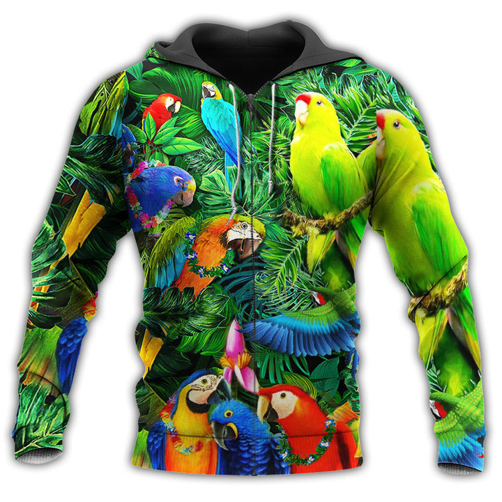 Parrot Couple Love Happiness Cool Green Style - Hoodie