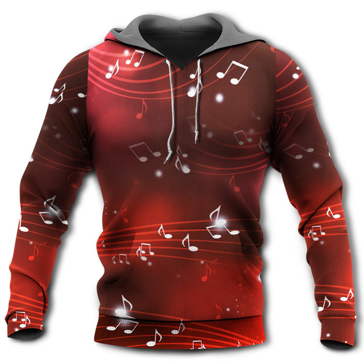 Music Musical Notes And Blurry Lights On Dark Red - Hoodie