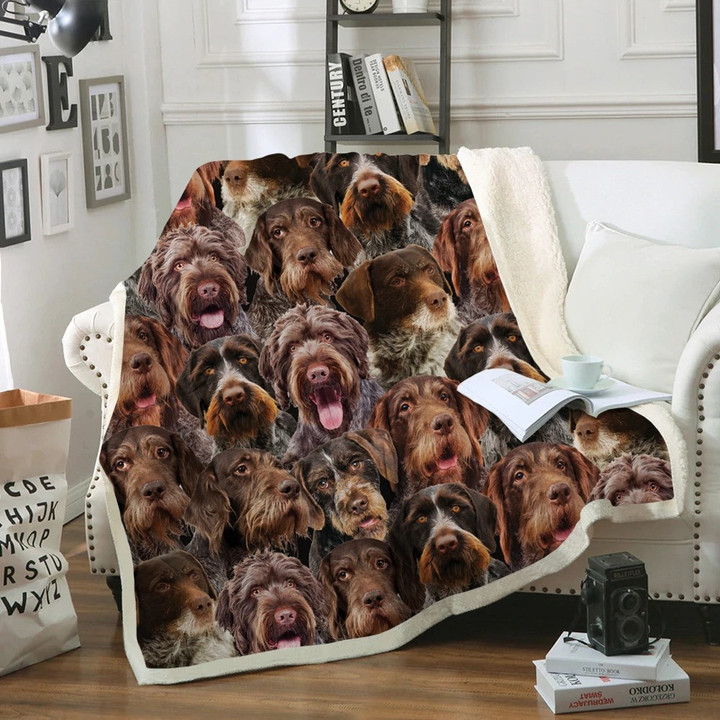 You Will Have A Bunch Of German Wirehaired Pointers Fleece Sherpa Throw Blanket