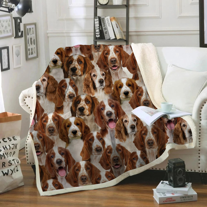 You Will Have A Bunch Of Welsh Springer Spaniels Fleece Sherpa Throw Blanket