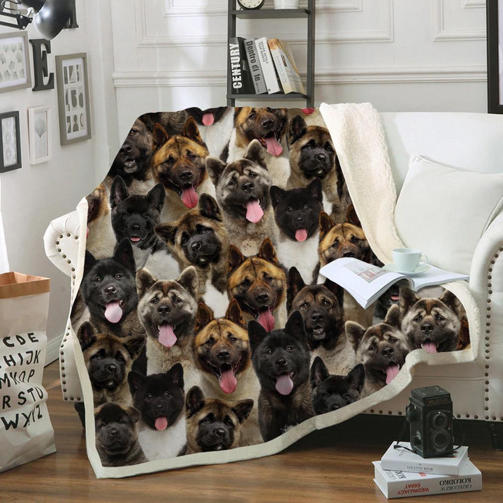 You Will Have A Bunch Of American Akitas Fleece Sherpa Throw Blanket