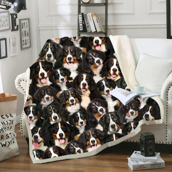 You Will Have A Bunch Of Bernese Mountains Fleece Sherpa Throw Blanket