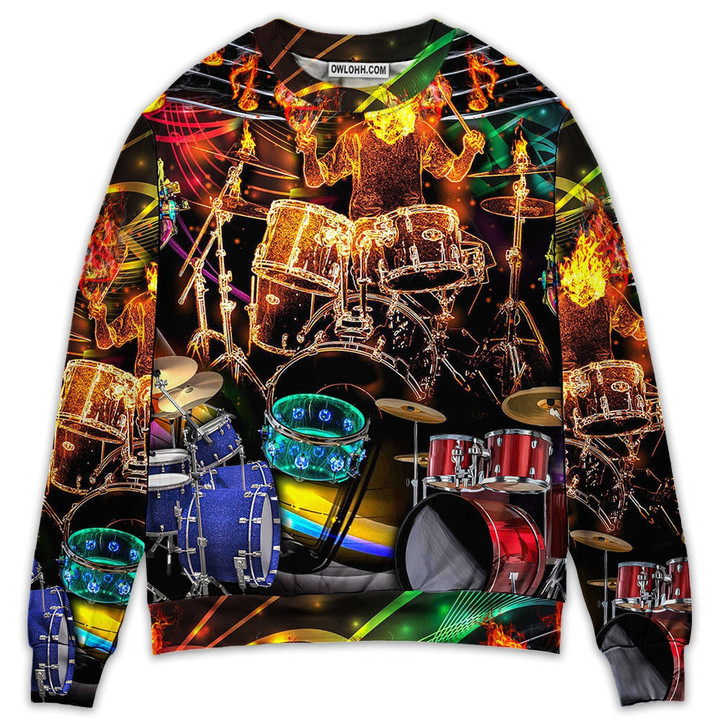 Drum Is My Life Light Colorful Style Gift For Lover Ugly Christmas Sweater