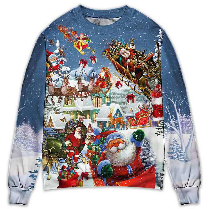 Christmas Say Hi From Santa's Sleigh Gift For Lover Ugly Christmas Sweater