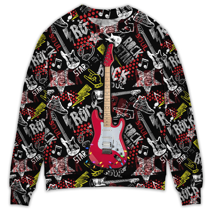 Guitar Rock Soul Merry Christmas Gift For Lover Ugly Christmas Sweater