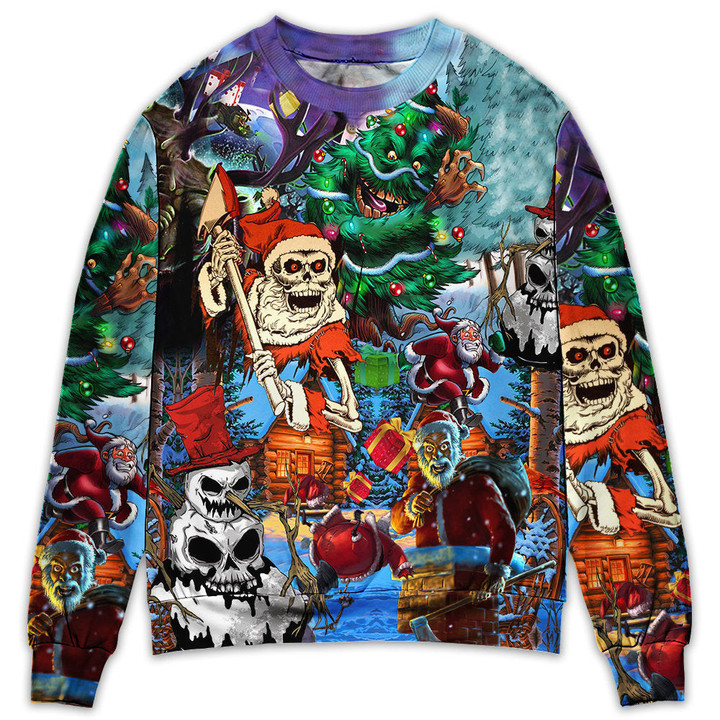 Christmas Skull And Christmas Scary Gift For Lover Ugly Christmas Sweater